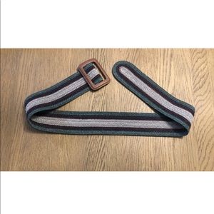 anthropologie Wide Striped Belt Large grey blue